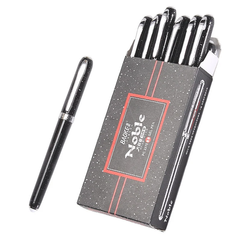 Гелевая ручка большой емкости чернила 0 5 мм черные Золотой/Серебряный пластик