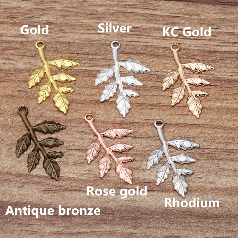 Металлическая латунная филигрань подвеска Закладка в виде ветки 26*27 мм 100 шт.