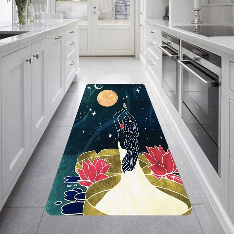 

Напольный коврик WUJIE для кухни, коврики с узором богини, коврик для гостиной, противоскользящий дверной коврик, наружный ковер для спальни, к...