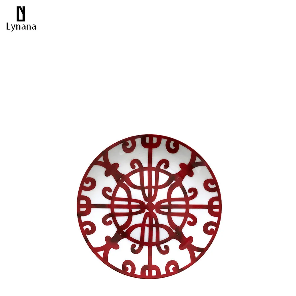 2021 керамическая тарелка ручная роспись Красная Арт креативная круглая Ins стиль
