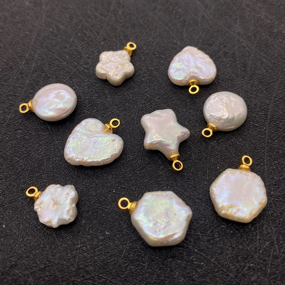 1 _ натуральный жемчуг белый кулон в форме сердца шестигранное ожерелье серьги