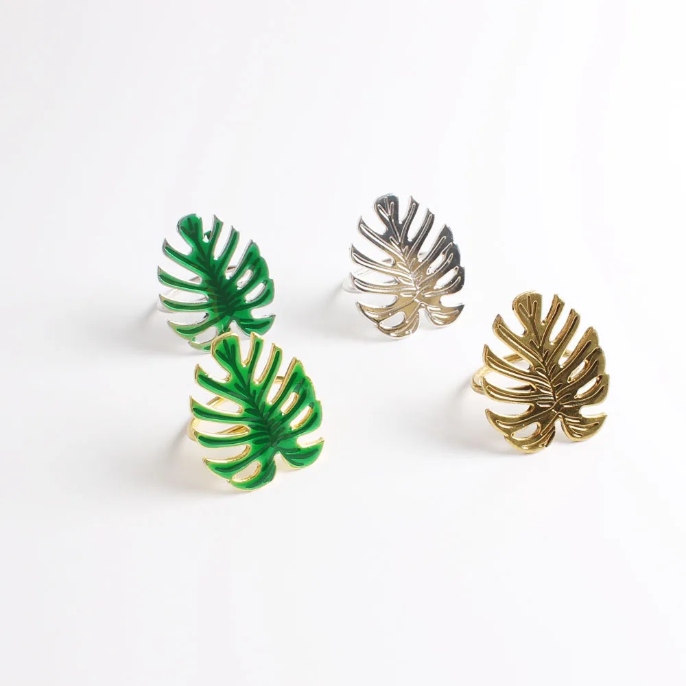 Современное кольцо для салфеток с зелеными листьями ресторана пряжка еды в