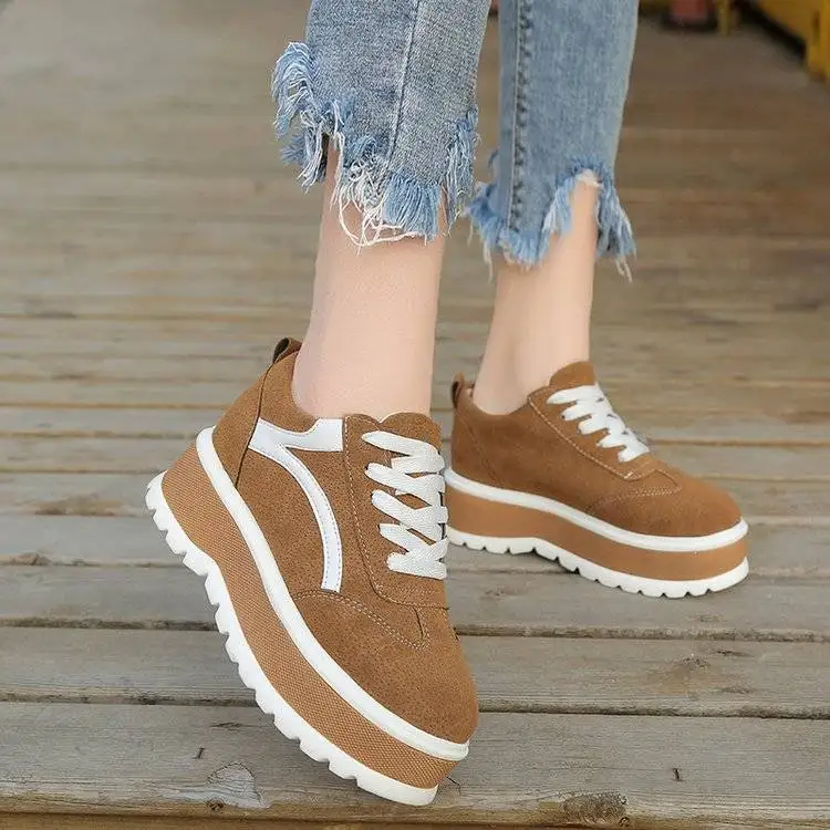 2019 г. Новая весенне-Осенняя обувь на платформе женская повседневная в Корейском