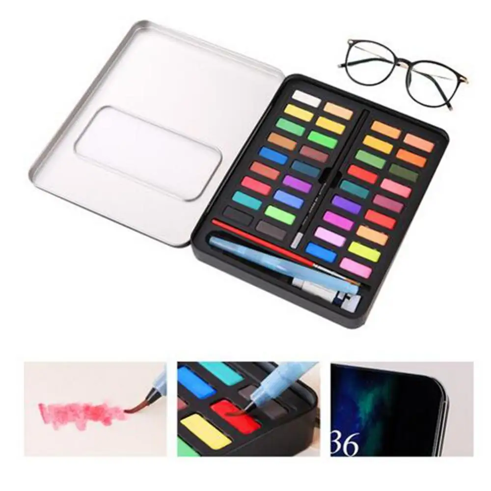 

Portable 36 Colors Pastel Colored Chalk Drawing Coloring Art Supplies art supplies for kids Students Brush Stationery Best Gift