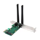 Беспроводная карта Wi-Fi Mini PCI-E Express к PCI-E адаптеру, 2 антенны, Внешний ПК