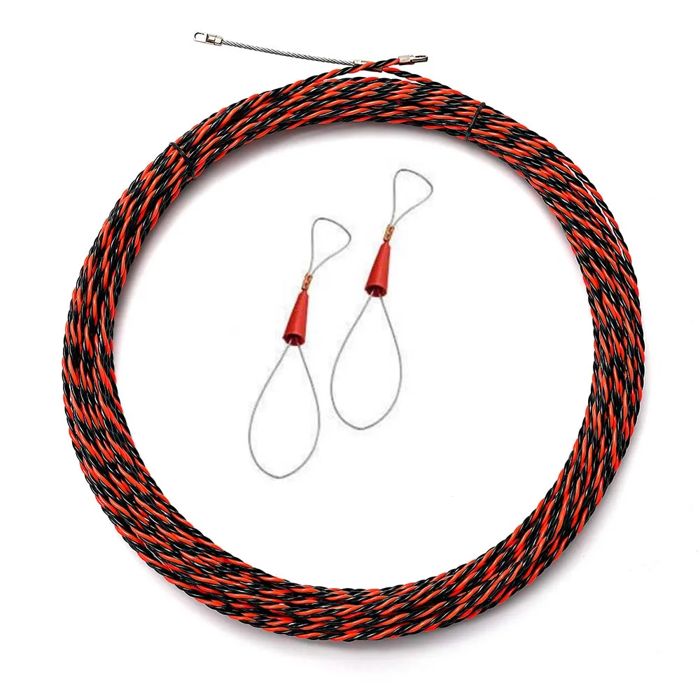 

5mm 5m/15m/25m glass fiber cable push-pull guide with wire and cable puller