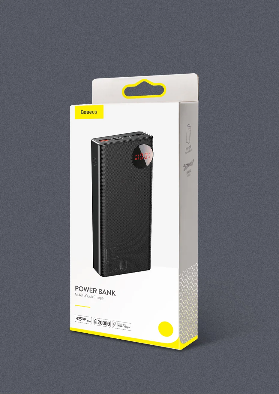 Baseus 20000 мАч Внешний аккумулятор USB PD Быстрая зарядка внешний аккумулятор для iPhone 11 Pro Max Xiaomi Quick Charge 4,0 3,0 внешний аккумулятор