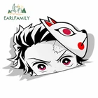 EARLFAMILY 13 см x 9,2 см для Tanjiro Kamado Demon Slayer Peek аниме виниловая переводная Автомобильная наклейка JDM Окно Наклейка на багажник