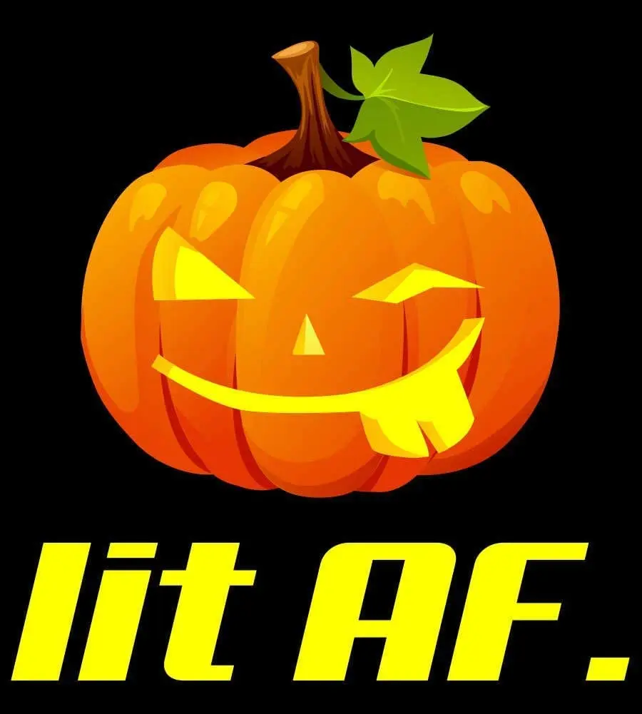 

Lit Af Halloween Jack O Lantern Pumpkin Poster Funny Art Decor Vintage Aluminum Retro Metal Tin Sign Painting Decorative Signs