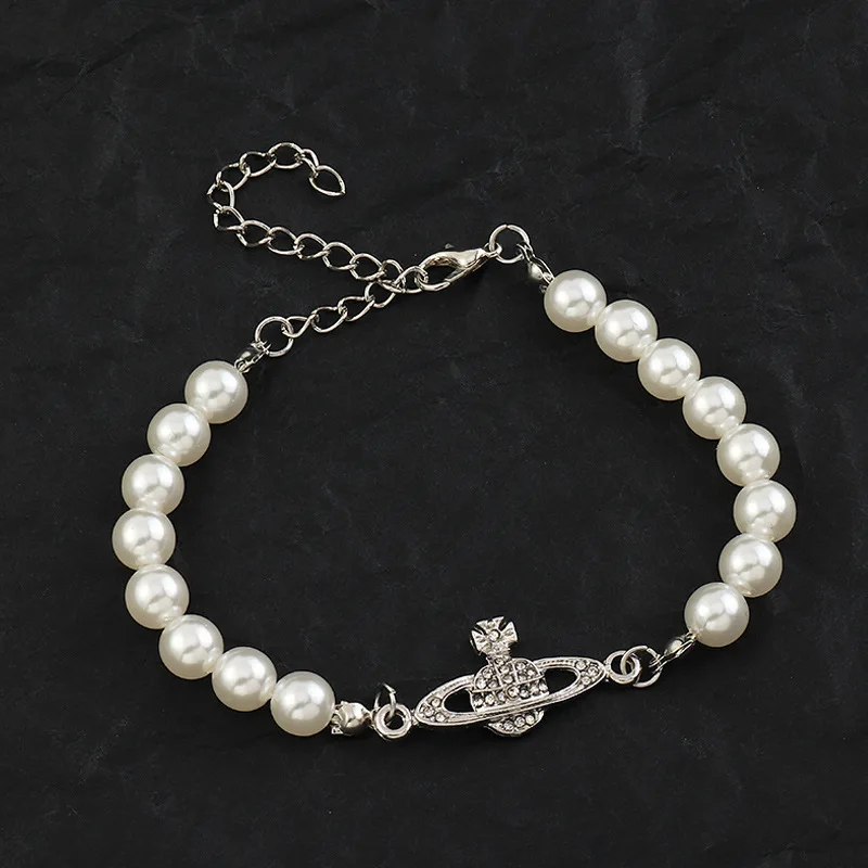

European and American Fashion Beaded Pendant Bracelet Simple Personality Temperament Earth Planet Inlaid Zircon Planet Bracelet