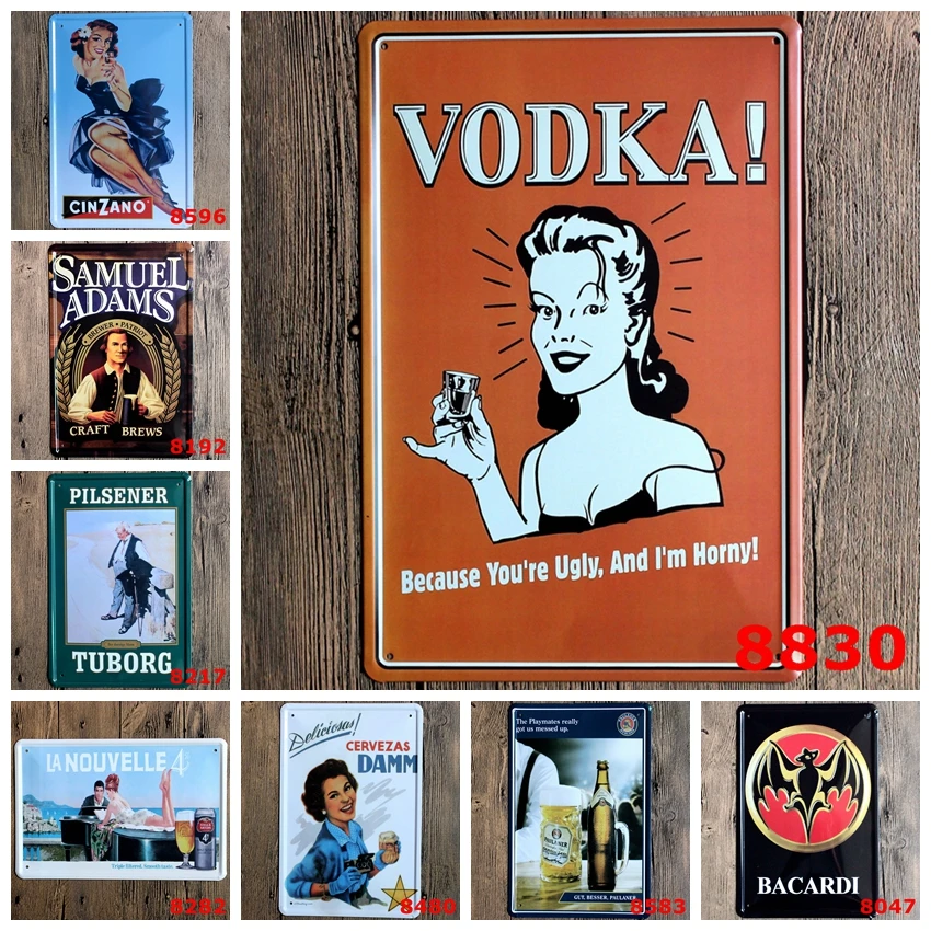 &quotLiquor Ad" Винтажная металлическая живопись оловянные знаки Бар Паб домашний