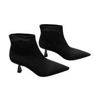 french gujia jc high end pointed elastic boots 6cm high heeled womens boots italian full grain sheepskin lining top quality