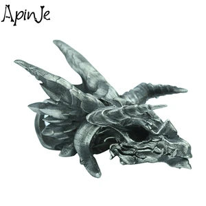 Apinje Vintage 925 Sterling Silver Skull Men Pendant Necklace Personality Dinosaur Skull Necklace Punk Biker Men Jewelry