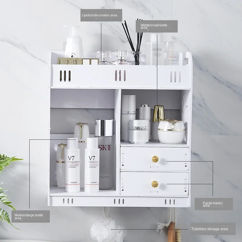 Полка для ванной и туалета большая настенная полка хранения в комнате без