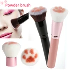 Красивая длиннаякороткая искусственная пудра для макияжа, искусственная кисть для основы под макияж, волосы из волокна и березы, косметический инструмент 2020