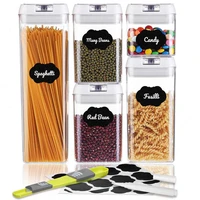 5pcs food container kitchen storage cereal dispenser for storing pasta and tea coffee sugar kitchen organizerjar variety sizes