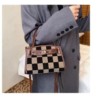 small crossbody messenger bags plaid kawaii tote for women 2022 fashion brand luxury casual handbag shoulder bags short handle