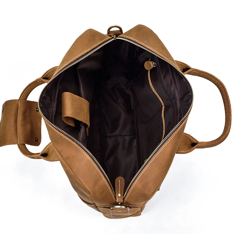 Сумка мессенджер MAHEU Мужская из натуральной кожи с двойной молнией|Мужские