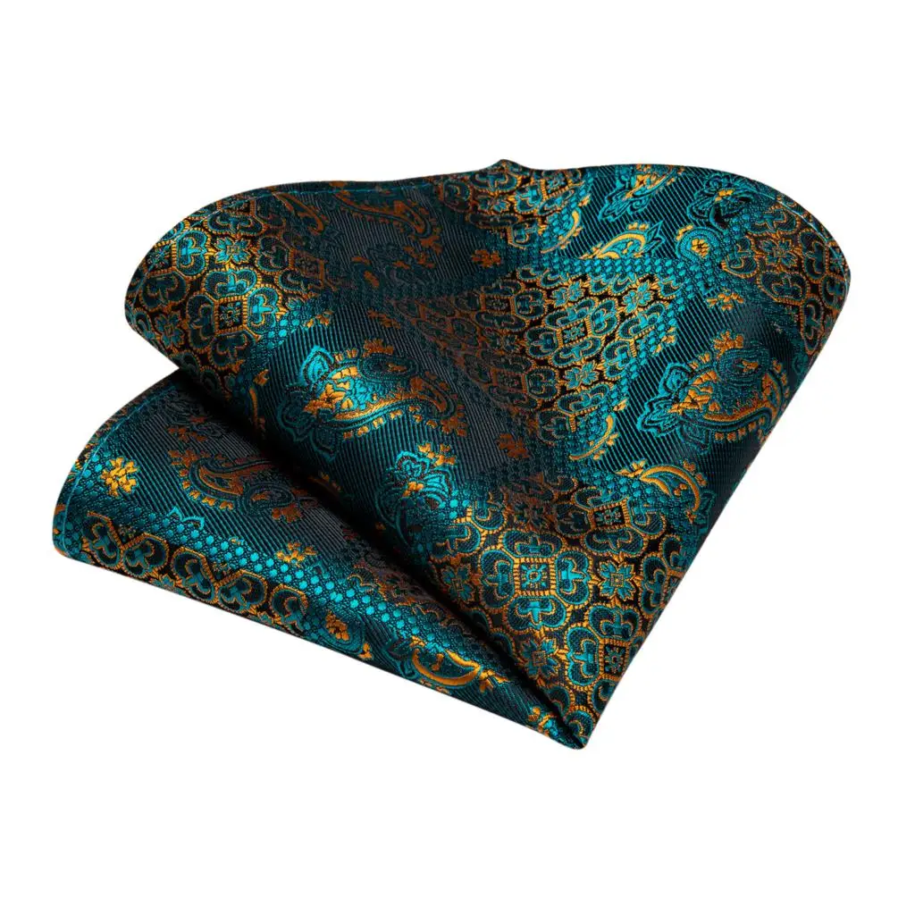 Мужской галстук зеленый золотой Пейсли качественный Свадебный для мужчин