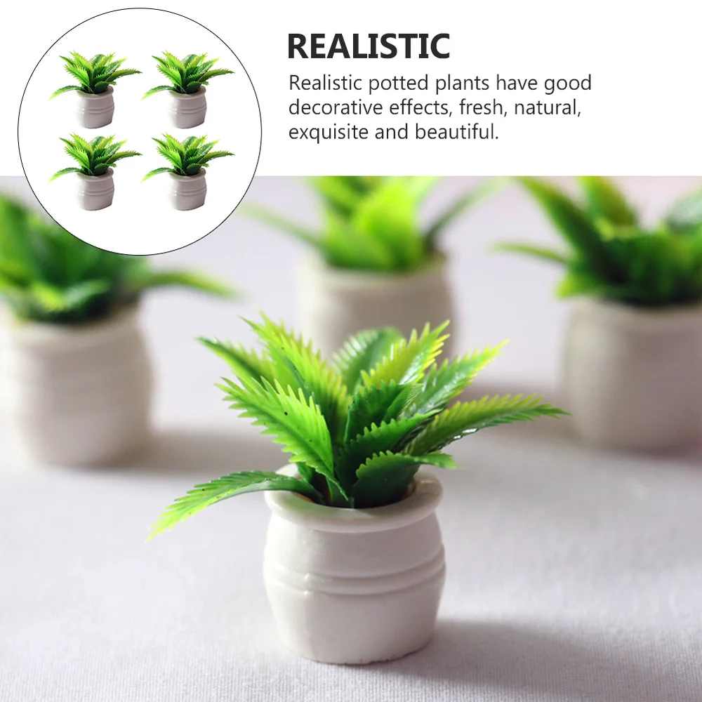 

4Pcs Mini Pot Plant Artificial Potted Plant Desktop Plant Bonsai Home Decoration