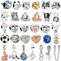 new cute cat dog boy girl airplane heart bead fit original pandora charm bracelet women jewelry gifts