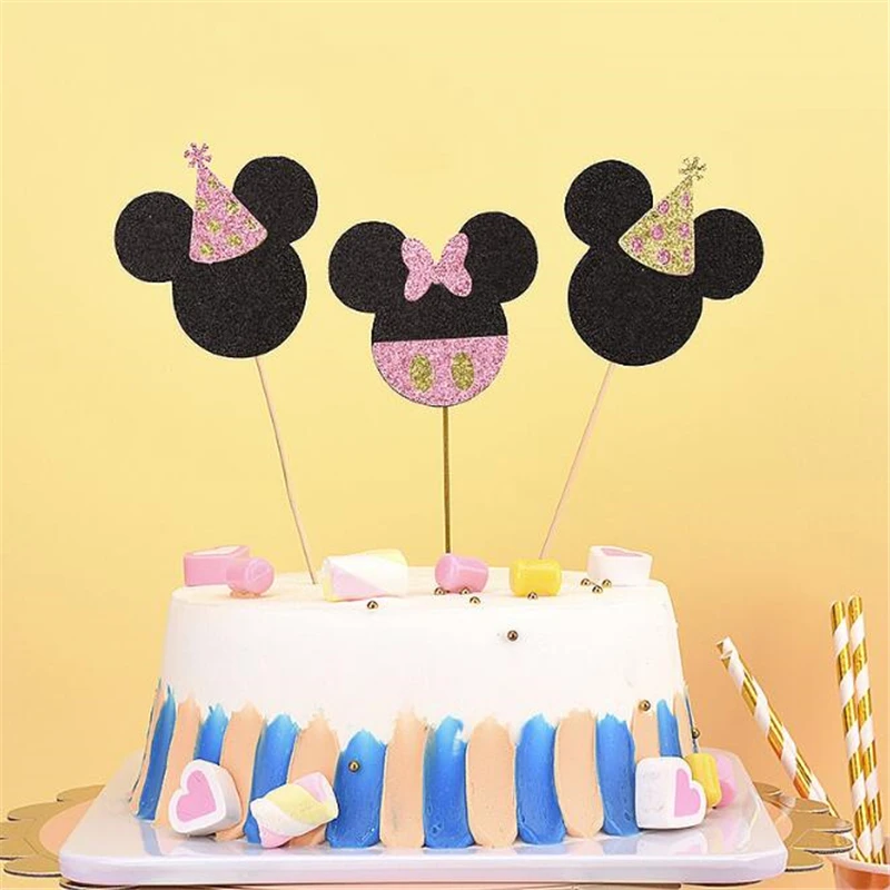 Топпер для торта Disney Микки и Минни Маус десерт вечеринки в честь Дня Рождения