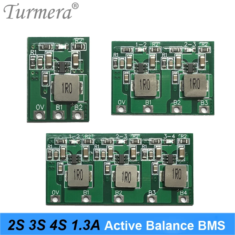 

Turmera 1.3A Active Equalizer Balancer 2S 3S 4S 8.4V 12.6V 18650 Lithium 32700 Lifepo4 Battery Transfer Active Balance Board BMS