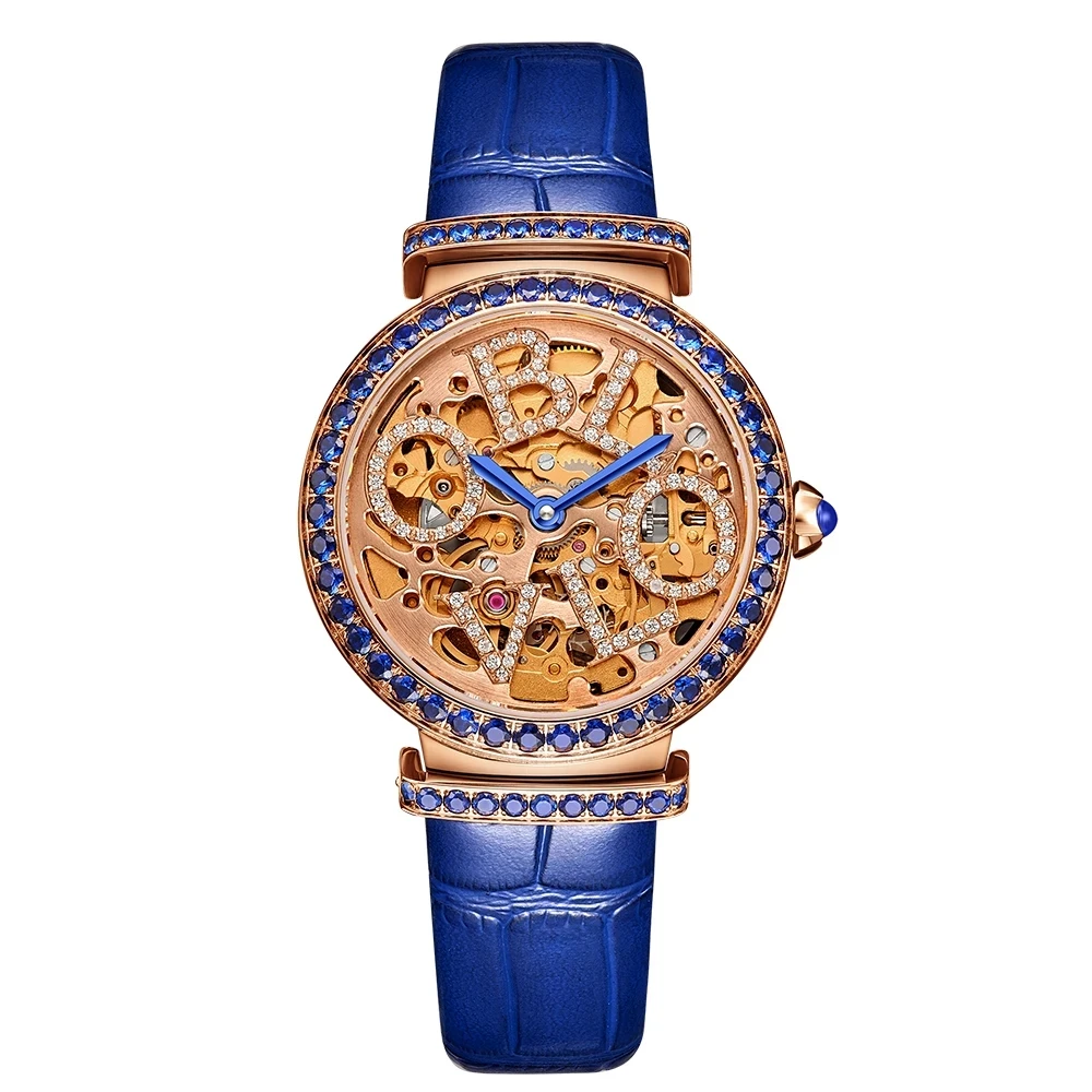 Новые дизайнерские женские Автоматические часы-скелетоны OBLVLO роскошные