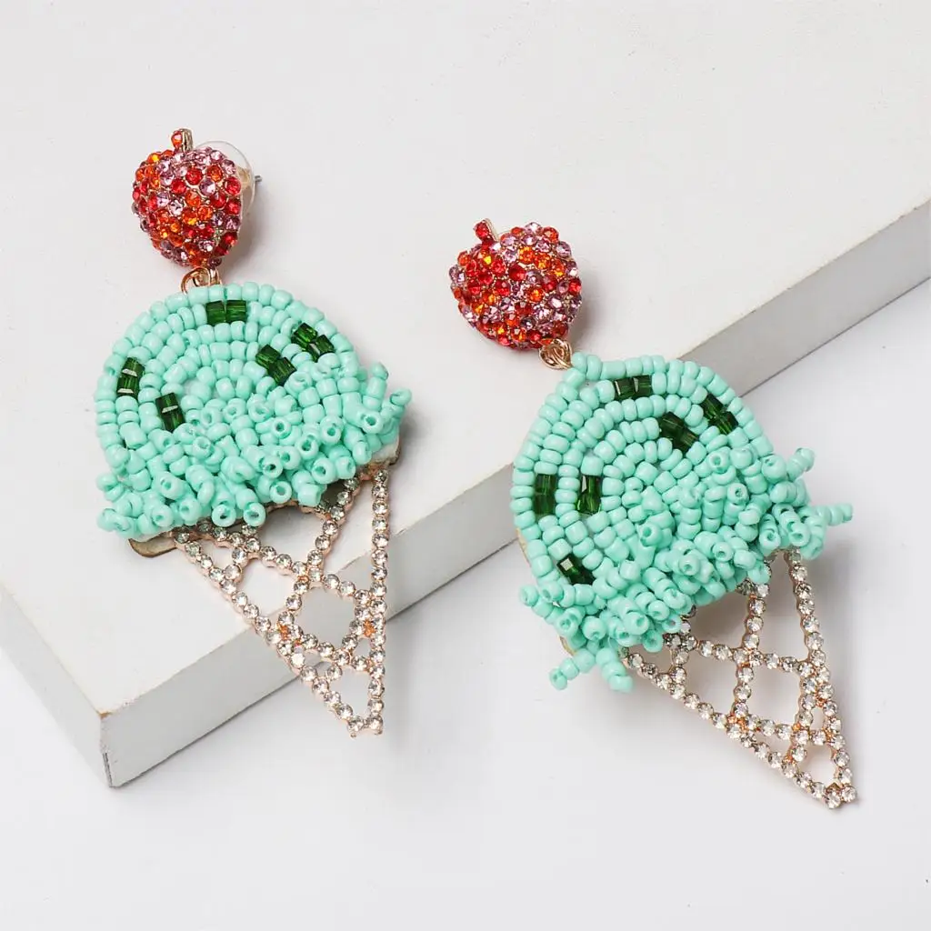 

FASHIONSNOOPS Beaded Drop Earrings for Women All Handmade Wedding Bridal Statement Jewelry Party Dangle Earrings Wholesale