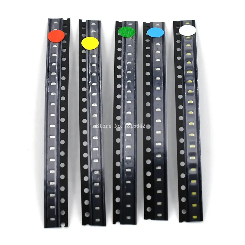 5 цветов x20 шт. = 100 SMD 0603 LED Kit супер яркий красный/зеленый/синий/желтый/белый цвет|0603