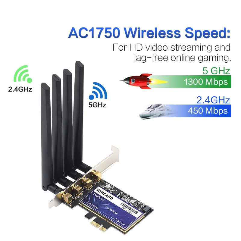 Карта Wi-Fi для настольного ПК 1750 Мбит/с PCIe BCM94360CD Hackintosh 802.11ac BT 4 0 двухдиапазонный
