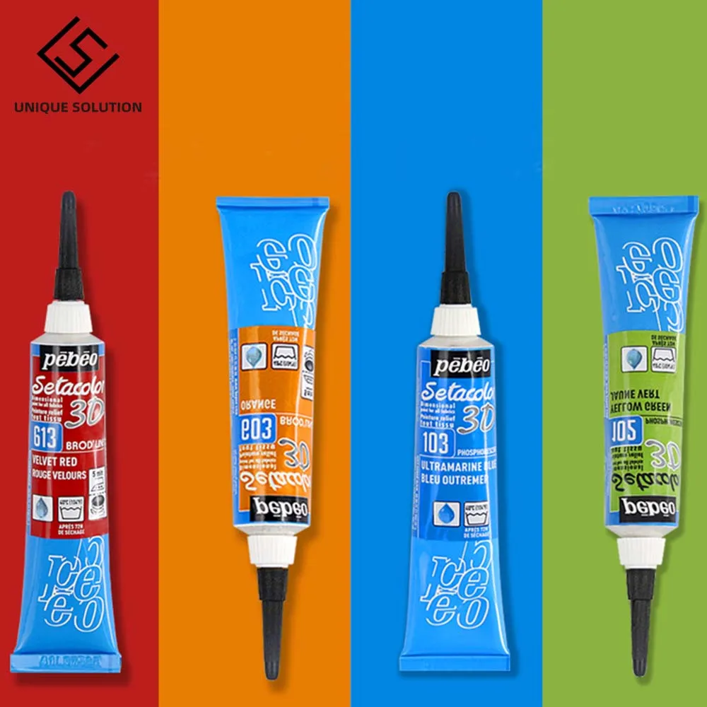 3D-краска для ткани сделай сам тонкий лайнер ручка 20 мл серия Pebeo глиттер