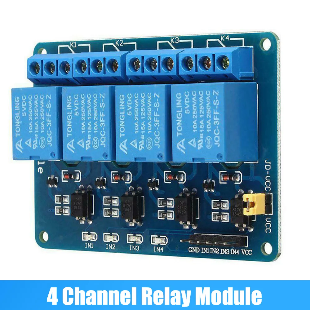 

DC 5V 4 Channel Relay Module with Optocoupler Low Level Trigger Module Expansion Board for Arduino 1 2 4 8 CH
