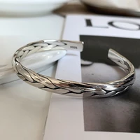 woven twist shape bangle jewelry resizable opening bracelet for couple boy lovers women men lady girls male valentines day gift