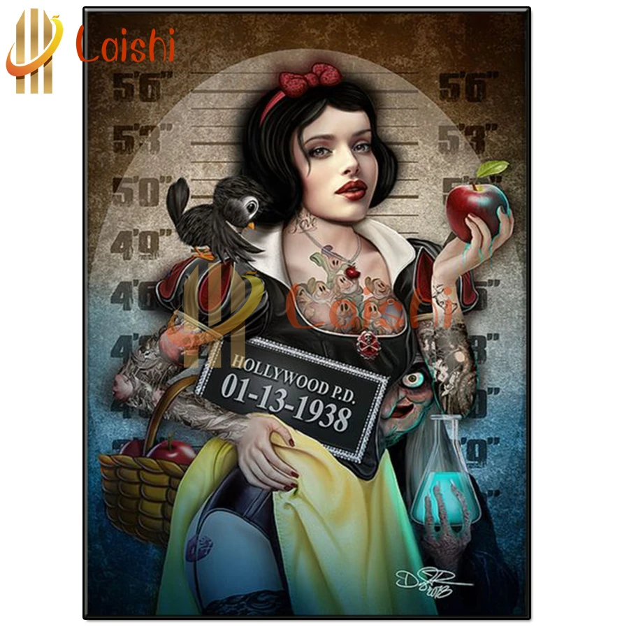 

Алмазная картина 5D «сделай сам» с ядом яблоком, Мультяшные картины, принцесса, Набор для вышивки крестиком, мозаика, Алмазное искусство, укр...