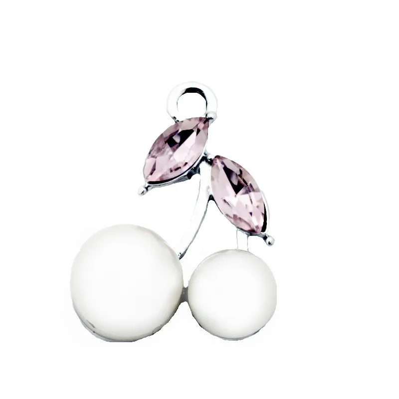 

10 шт./лот Подвески с хрустальными вишнями, подвески с жемчугом, подвески с карабином для ожерелья, браслета, ювелирных изделий