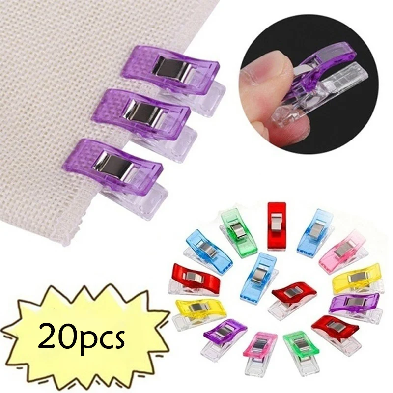

20pcs DIY Patchwork Job Foot Case Multicolor Plastic Clips Hemming Sewing Tools Sewing Accessories Crafts Sewing Clips Tools