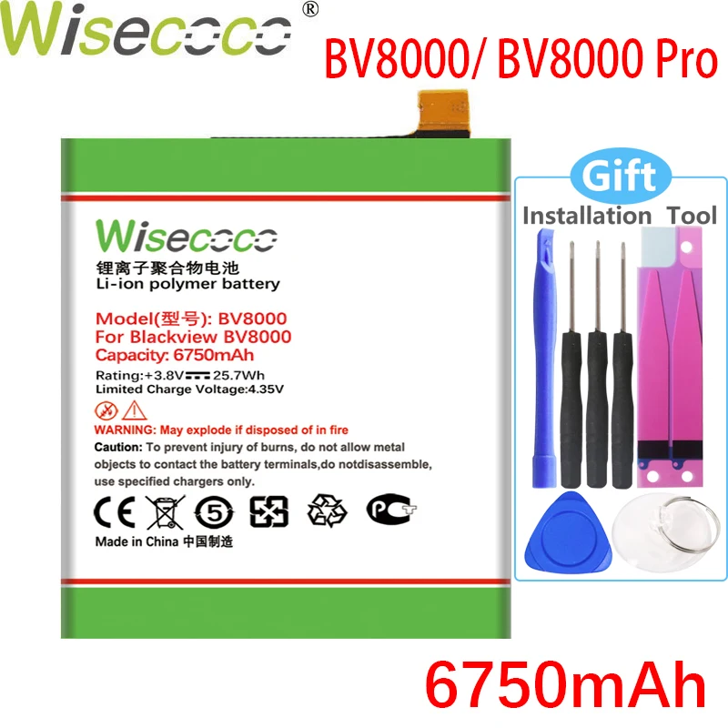 Wisecoco новая продукция батарея для Blackview BV6000 BV6000S BV7000 PRO BV8000 мобильный телефон