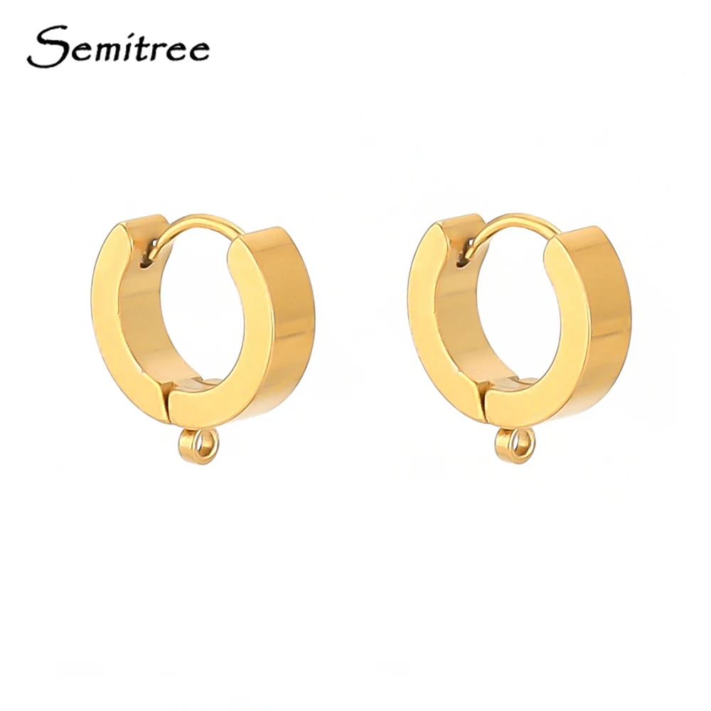 10pcs Stainless Steel Huggie Hoop Earrings Hooks Clips DIY Jewelry Punk Hiphop Making Supplies Accessories Ear Post Components | Украшения