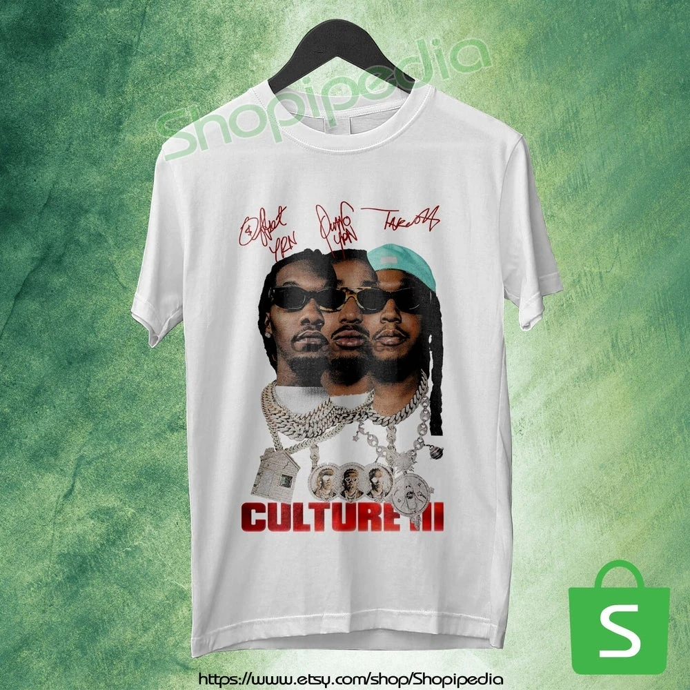 Футболка с альбомом MIGOS Culture III футболка Migos подарок на день рождения хип-хоп