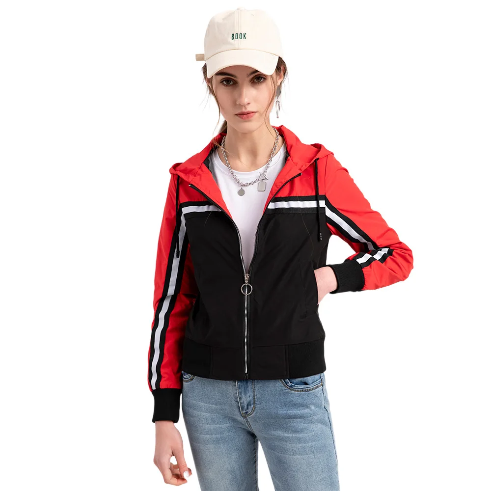 

2021 Autumn Women Casual Hooded Cardigan Zipper Baseball Jacket Coat Plus Size 2XL Long Sleeve Women Clothing Jacket Overcoat