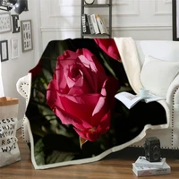 flower fashion quilts 3d print plush blanket for adult cover casual sofa fleece throw blanket home office bedding