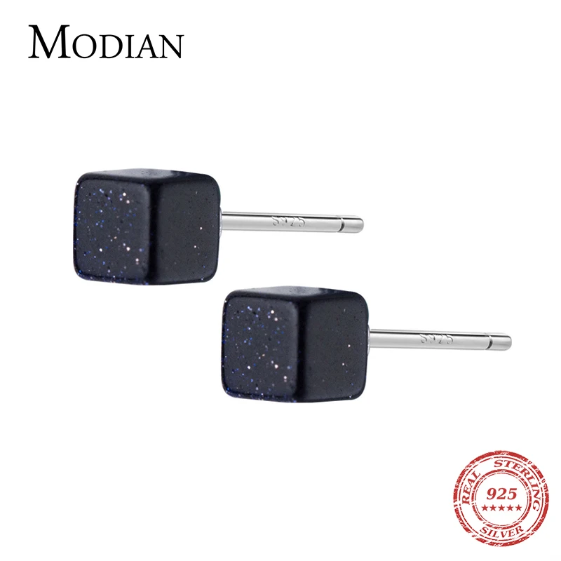Modian простые квадратные маленькие милые серьги-гвоздики для женщин модные