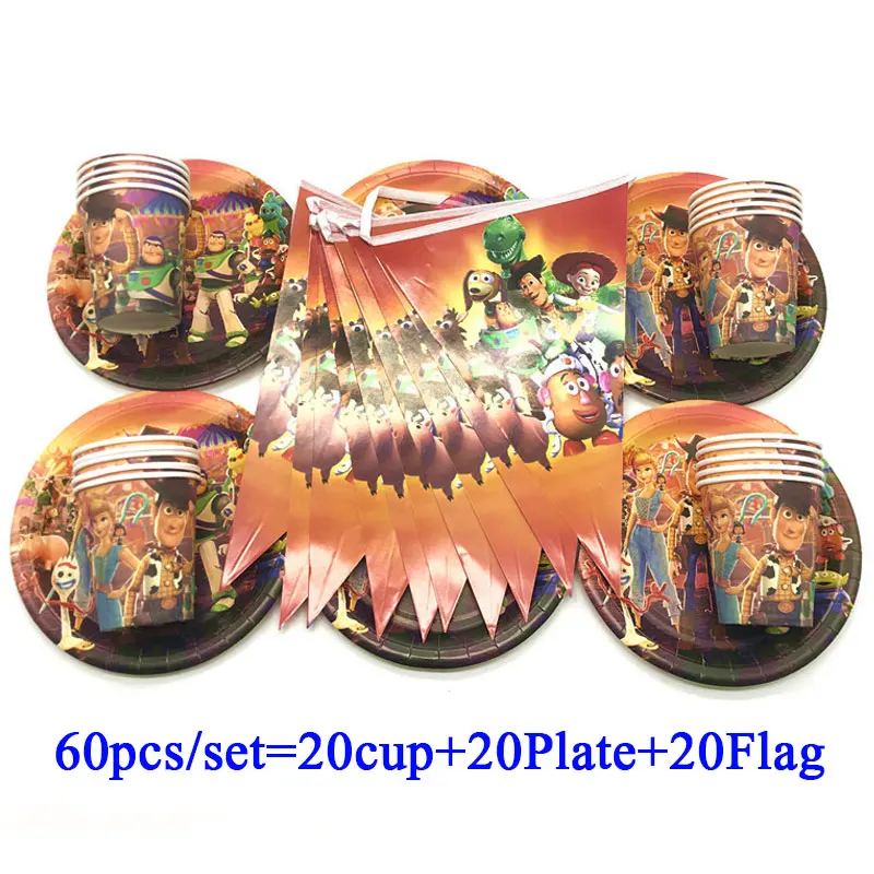 

Disney toy story 4 buzz light year Party supplies Set Napkins Plates Cups Straws Baby Boss Birthday Party Decorations Banners