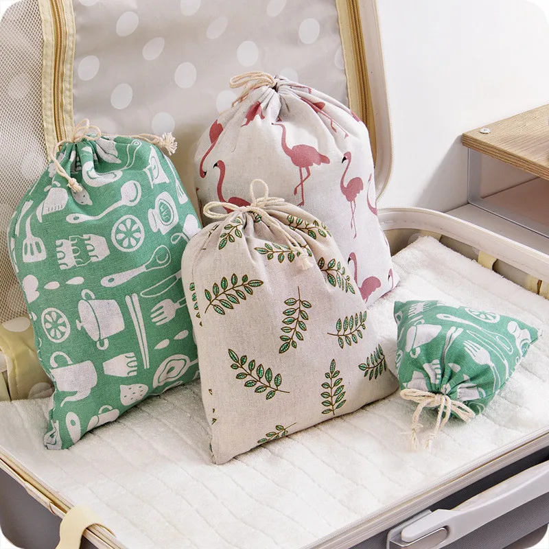 

2pcs Drawstring Storage Bag Outdoor Travel Picnic Sundries Organizer Bath Cosmetics Toiletry Supplies Beauty Set Dustproof Pouch
