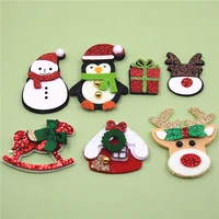 non woven cloth sequins patches christmas housesnowmanreindeer appliques for clothes sewing supplies diy craft