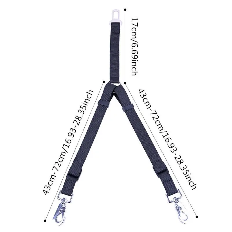 Двухголовый регулируемый ремень безопасности для собак и автомобилей поводок