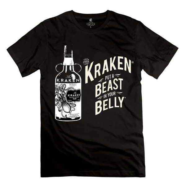 

Высококачественная модная черная Мужская футболка с логотипом Kraken Rum