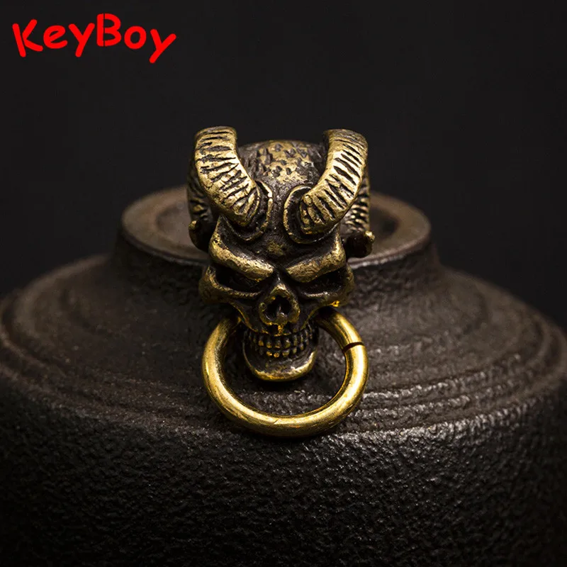 В стиле панк из латуни овечьи рога череп голова ремень тонком каблучке на