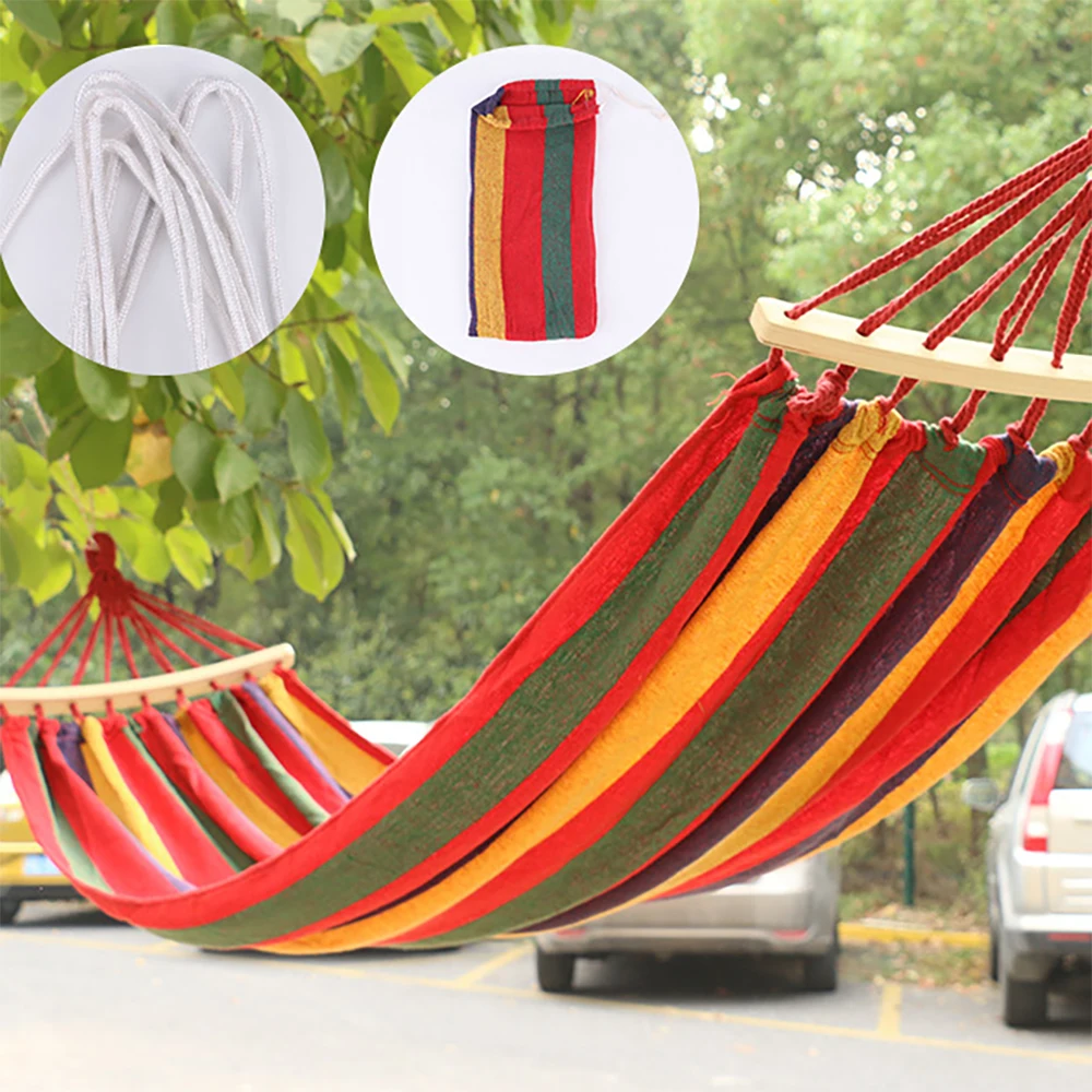 

Hammock Portable Hanging Bed Indoor Bedroom Hammock Lazy Chair Backpack Travel Outdoor Camp Hiking Swing Chair Thick Canvas Bed